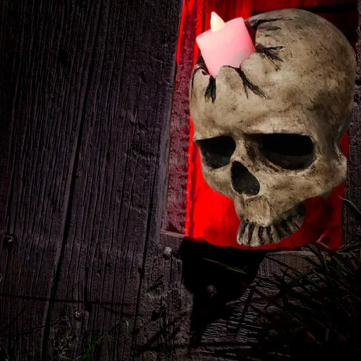 Bougeoir mural SkullTorch | Design crâne | Décor gothique et Halloween
