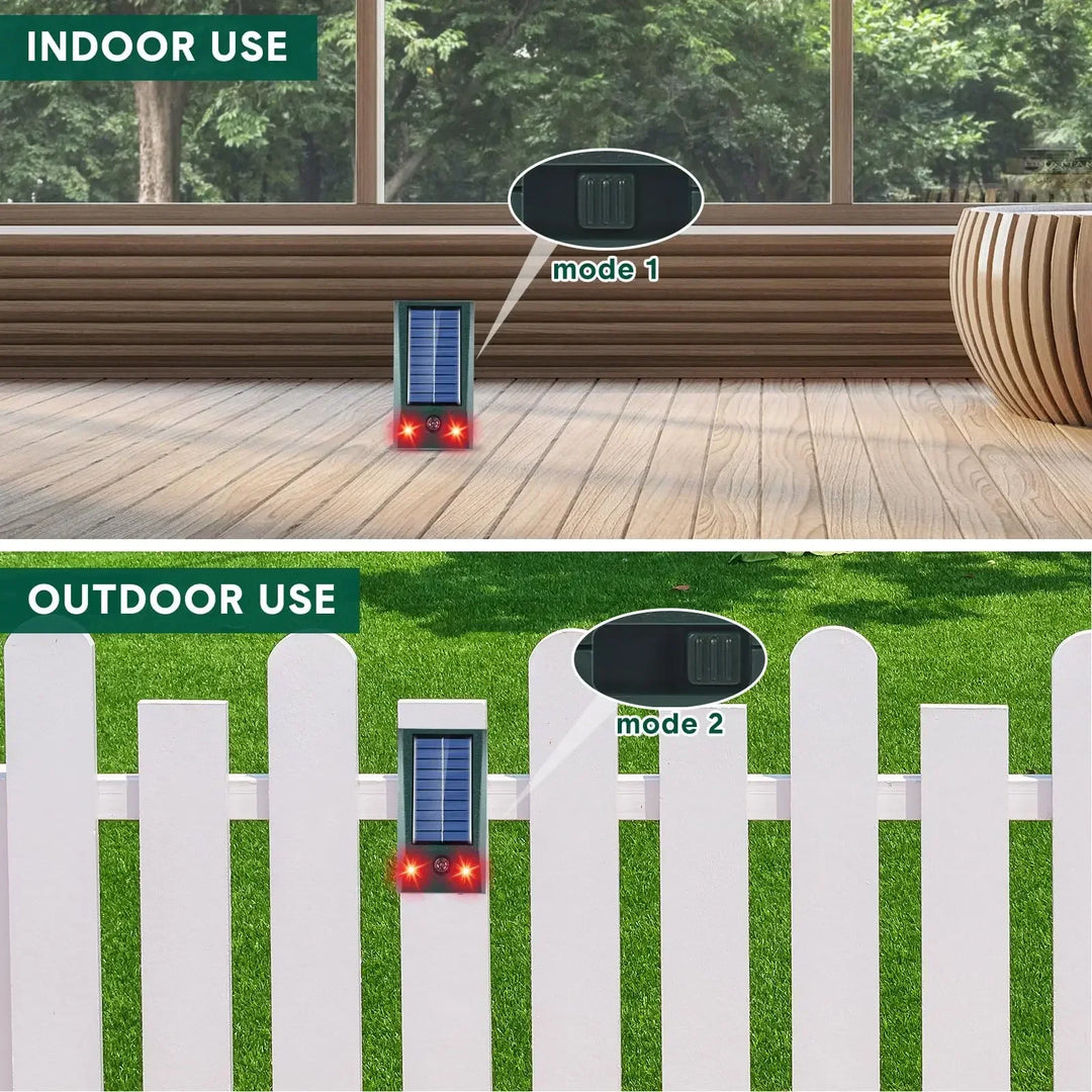 SolarGuardix Émetteur Ultrasonique de Dissuasion des Oiseaux Solaire | Avec LED & Détecteur de Mouvement | Étanche IP58 | Couverture de 600 m²