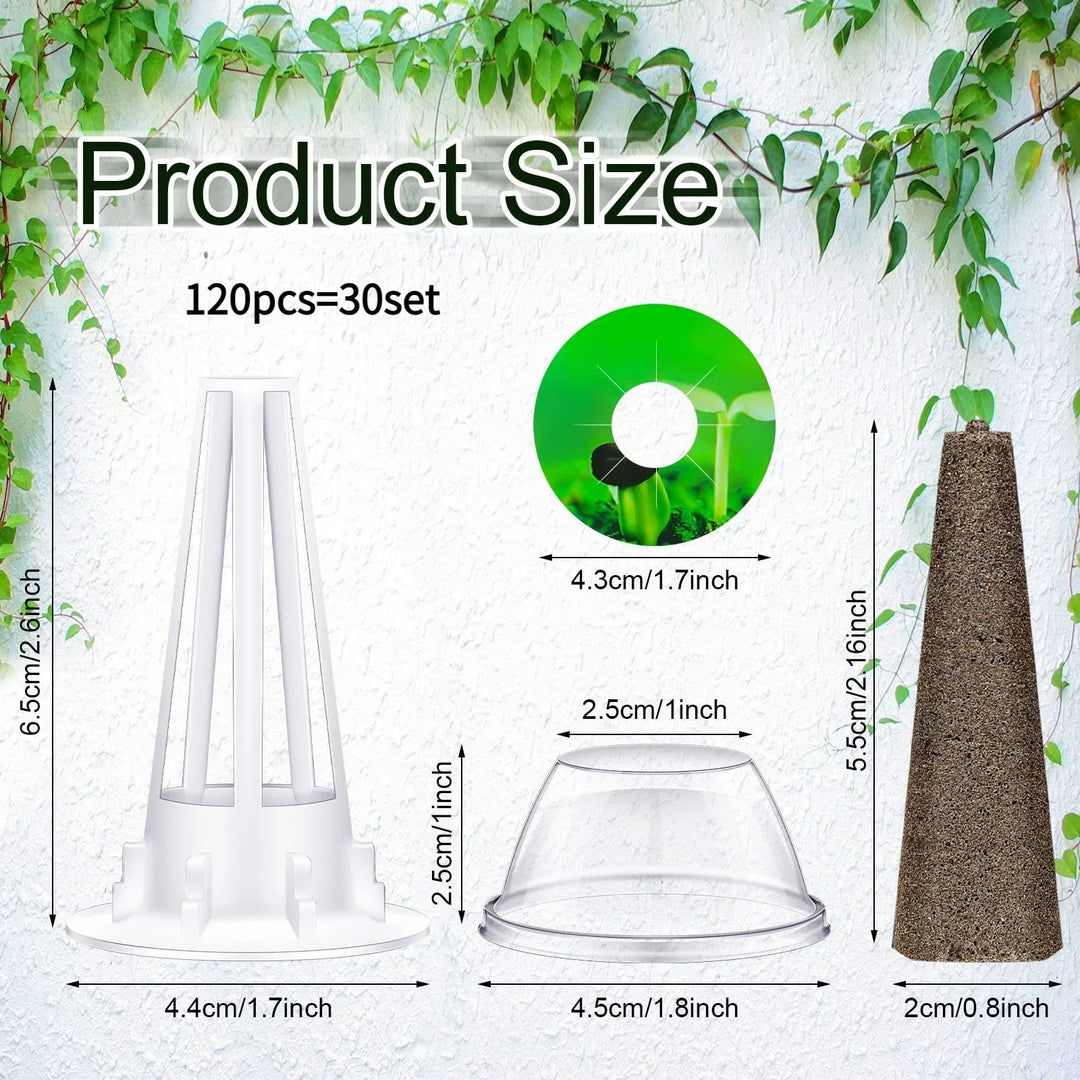 Ensemble de démarrage HydroLeaf Hydroponique 120 pièces | Avec paniers, éponges et couvercles | Pour jardinage intérieur et culture