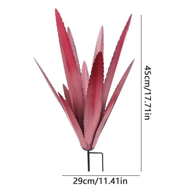 Floraza Métal Agave Sculpture | Décoration de jardin artisanale | Résistante aux intempéries & Élégante | 29 × 29 × 45 cm