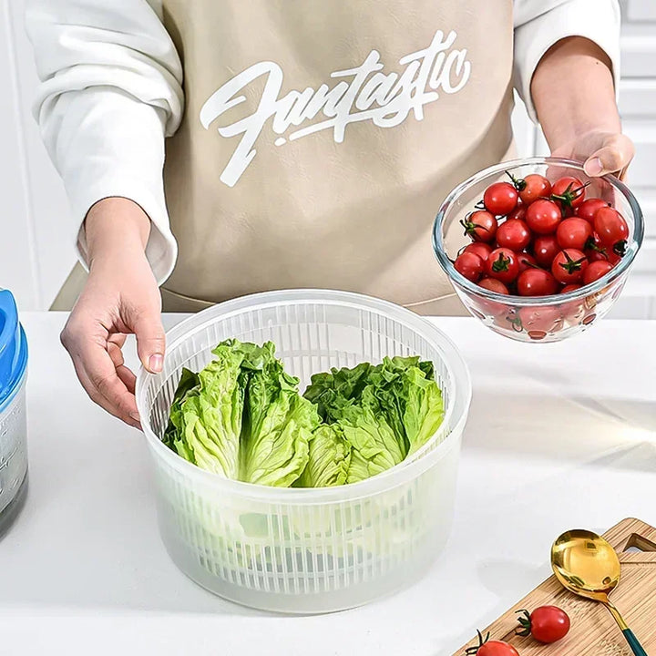 Essoreuse à salade Friscola SpinFresh | Essoreuse à légumes et salades vertes | Essoreuse manuelle avec passoire et bol | Pour laver et sécher la salade