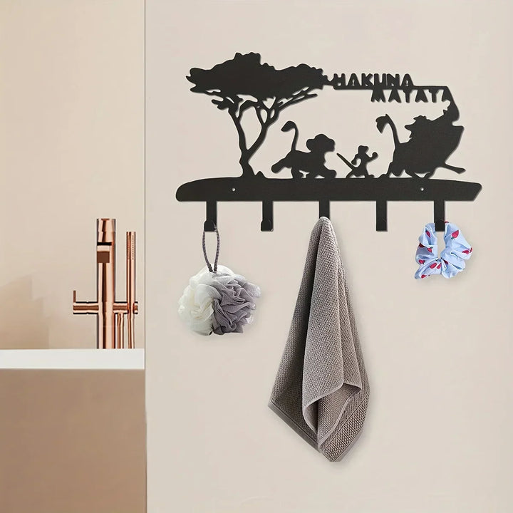 KeyLuma Porte-clés mural | Support de clés en métal avec 5 crochets | Crochet mural noir avec motif décoratif | Design robuste & Surface de haute qualité