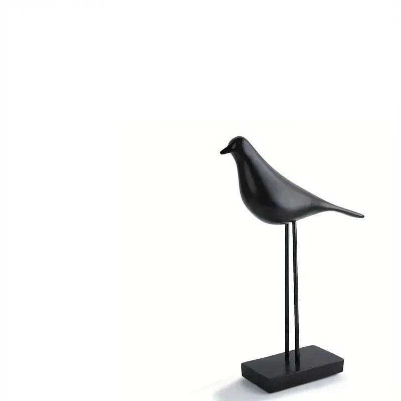 Figurine Deko NordicBird | Statue d'oiseau peinte à la main en résine | Accessoire de décoration scandinave | Décoration de table et de bureau