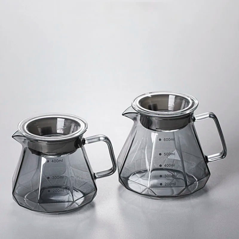 AromaCloud Cafetière | Set Pour Over | Verre Borosilicaté | 400 ml & 600 ml