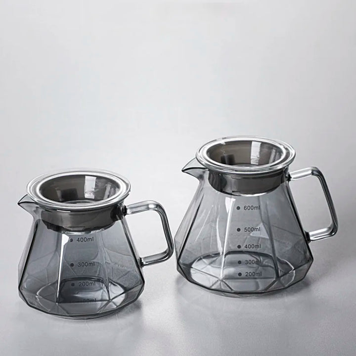 AromaCloud Cafetière | Set Pour Over | Verre Borosilicaté | 400 ml & 600 ml