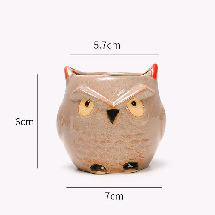 Owlivia | Pot de fleurs en céramique Hibou | Pour succulentes et cactus | Décoration & idée cadeau