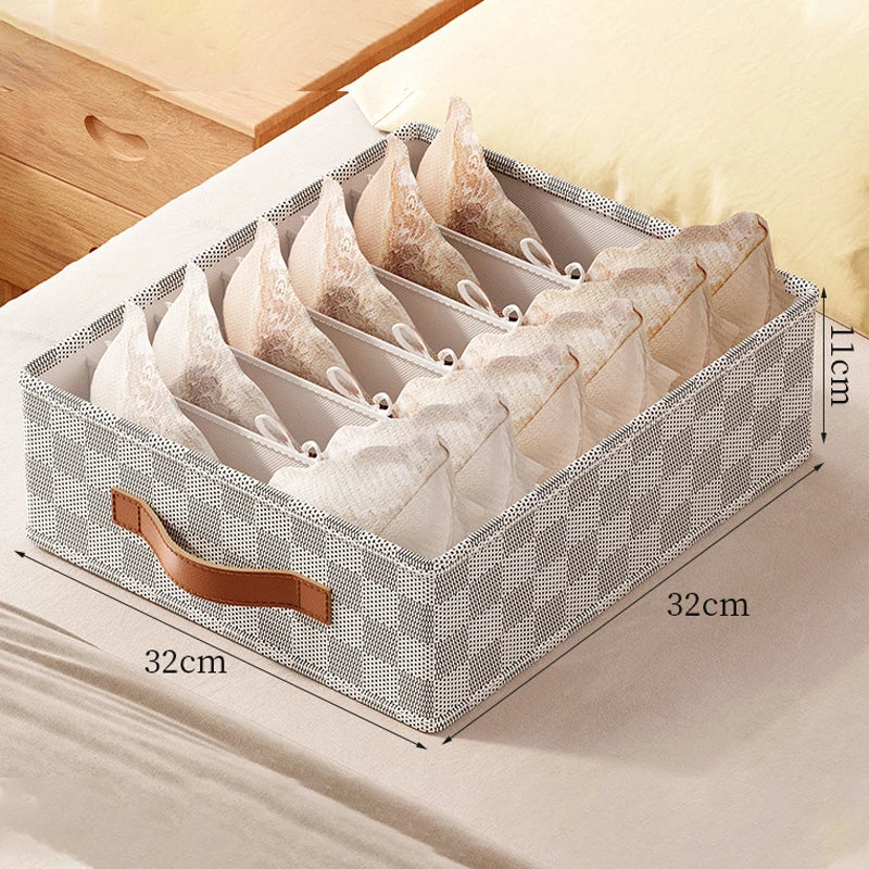OrgaNest Boîte Organisatrice de Tiroir | Pour Sous-vêtements & Chaussettes | Pliable & Gain de Place | Polyester de Haute Qualité