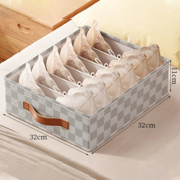 OrgaNest Boîte Organisatrice de Tiroir | Pour Sous-vêtements & Chaussettes | Pliable & Gain de Place | Polyester de Haute Qualité