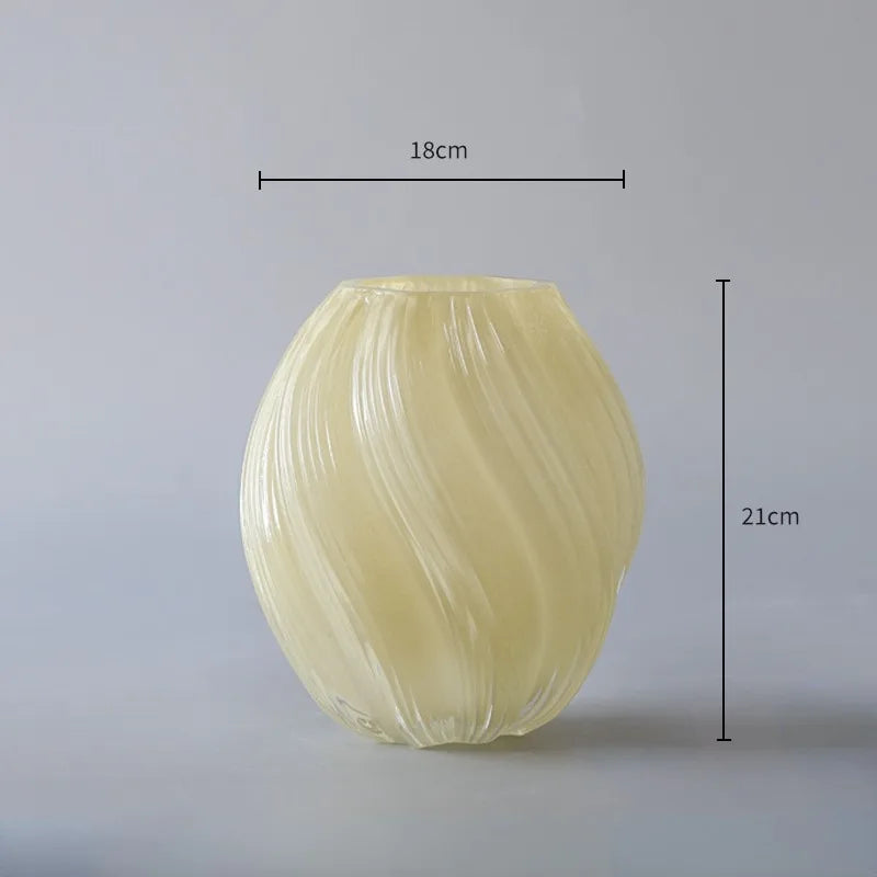 Vase en Verre | TwistDesign | Design Torsadé | Moderne & Élégant | Pour Fleurs Séchées & Décoration