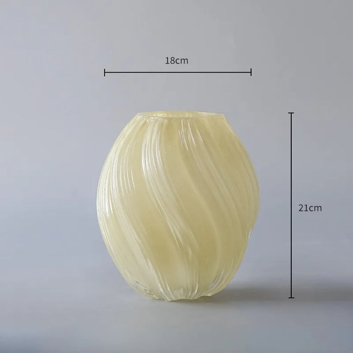 Vase en Verre | TwistDesign | Design Torsadé | Moderne & Élégant | Pour Fleurs Séchées & Décoration