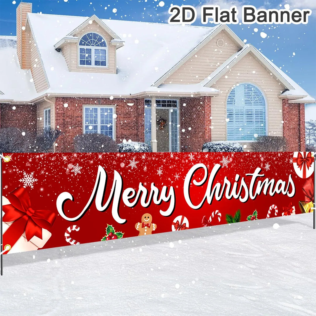 Bannière de Noël FestiJoy | Joyeux Noël & Bonne Année 2025/2026 | Décoration intérieure & extérieure | Résistante aux intempéries & Réutilisable