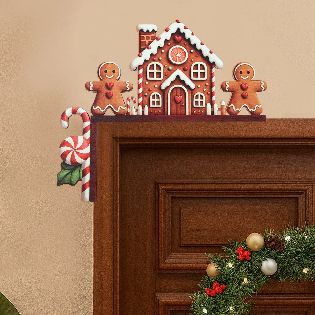 Décoration en Bois de Noël FrostiHome | Père Noël & Bonhomme de Neige | Plaque de Porte & Décoration d'Angle en Bois | Noël & Nouvel An 2026