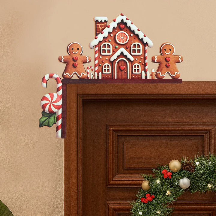 Décoration en Bois de Noël FrostiHome | Père Noël & Bonhomme de Neige | Plaque de Porte & Décoration d'Angle en Bois | Noël & Nouvel An 2026