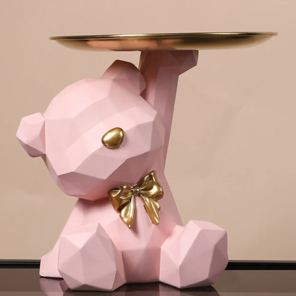 GeoBear | Figurine de rangement ours | Design géométrique en résine | Décoration & rangement pour bonbons & petits objets | 17,5×13 cm
