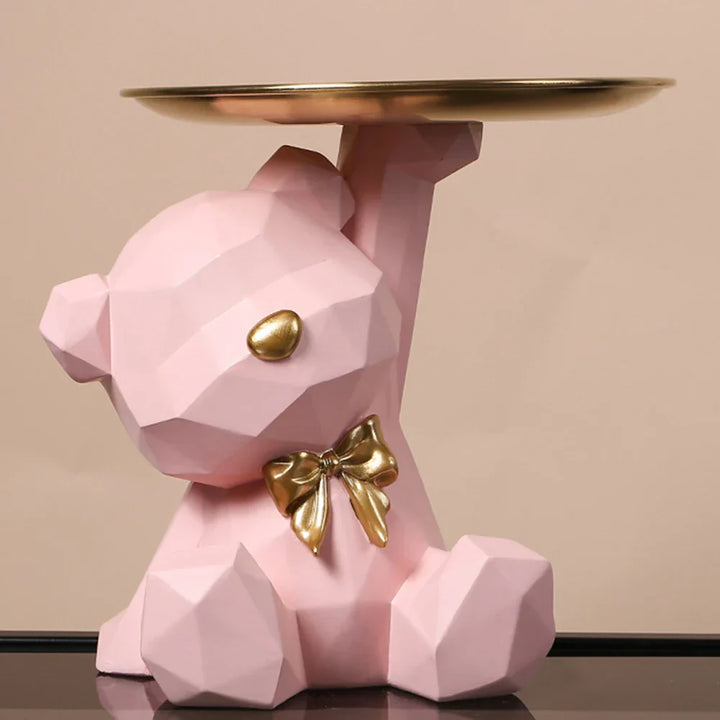 GeoBear | Figurine de rangement ours | Design géométrique en résine | Décoration & rangement pour bonbons & petits objets | 17,5×13 cm
