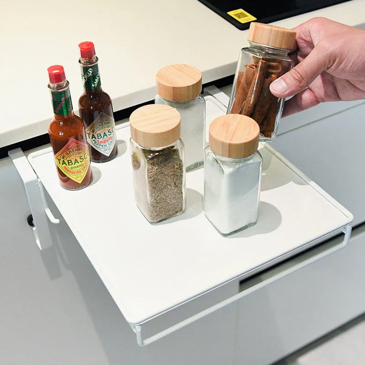 Étagère de cuisine pliable | Acier au carbone | Organisateur de plan de travail et de placard gain de place