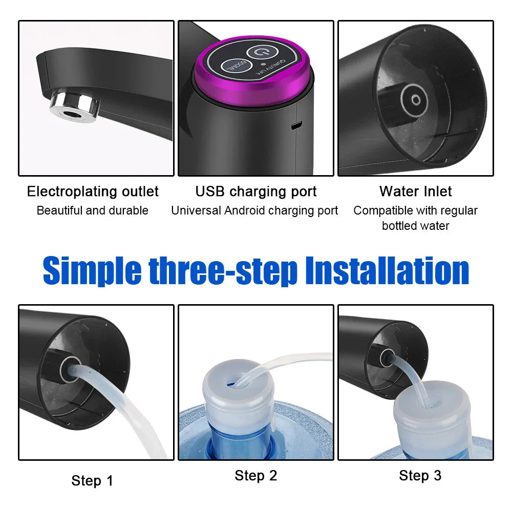 Distributeur d'eau électrique AquaOne Touch | Commande tactile | Chargement USB | Pour bouteilles de gallons