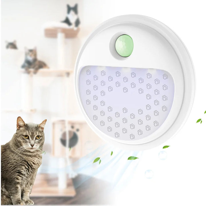 PurrAir Smart Désodorisant | Pour Litière de Chat | Batterie 4000 mAh | Technologie Ozone-Ions | Ø 10,5 × 4 cm
