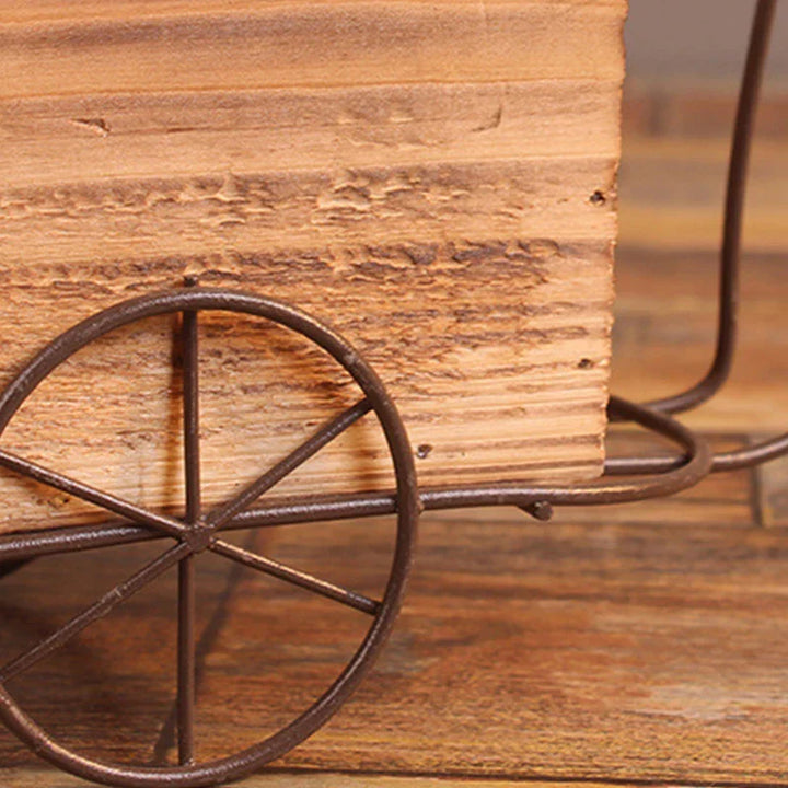 VeloFlora | Pot de fleurs rétro en design de vélo en bois | Support de plantes créatif | Pour la maison et le jardin