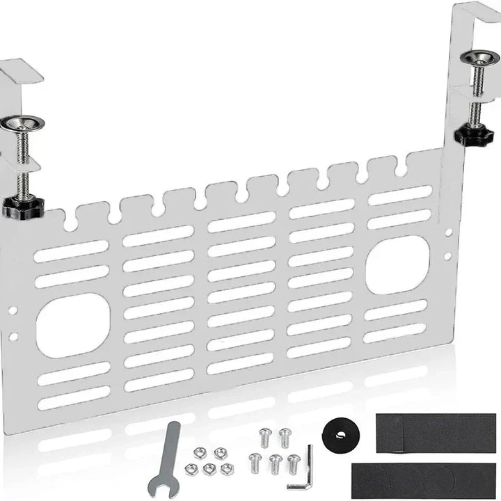 ClampGrid Gestion de câbles sous le bureau | Support de câble en métal avec pince | Pour plateaux de table de 1 à 6 cm | Sans perçage