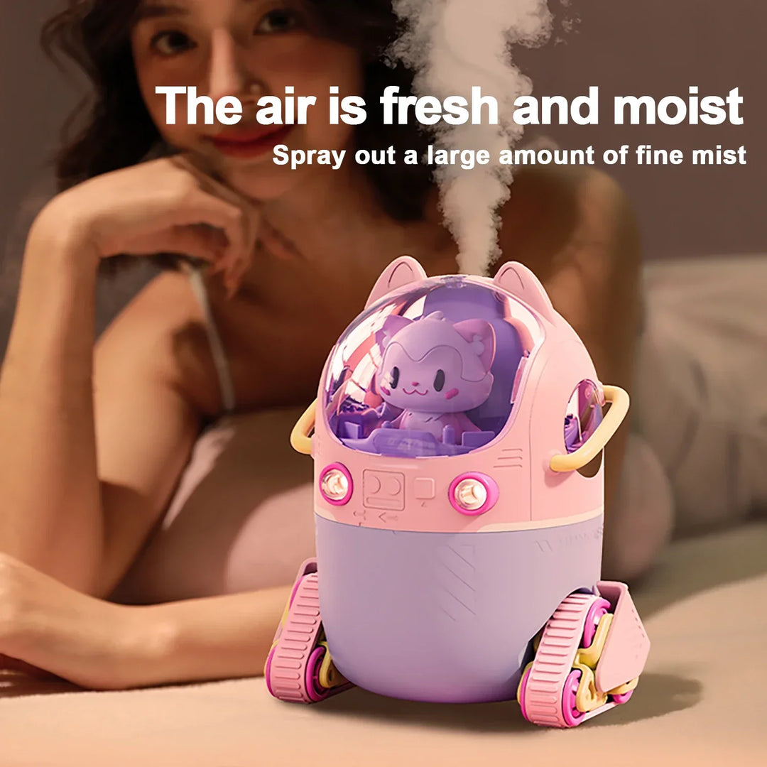 AstroMist Humidificateur d'air | Design Astronaute & Capsule spatiale | Lumière d'ambiance LED | 220 ml | 11 × 11 × 11,9 cm