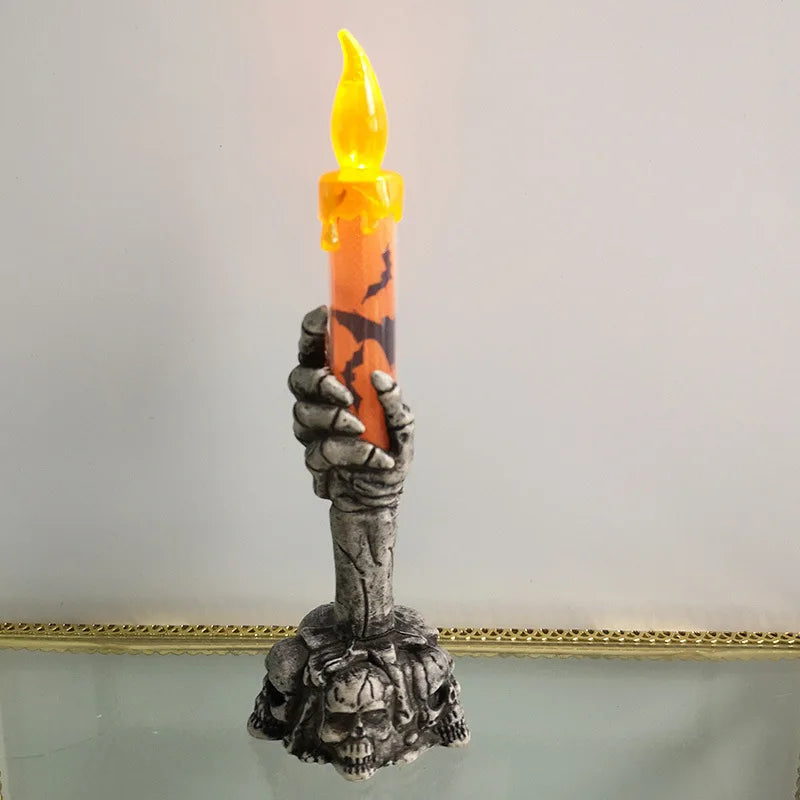 SpookyGlow | Bougies LED Halloween | Citrouille, squelette & fantôme | Décoration de fête & d'intérieur