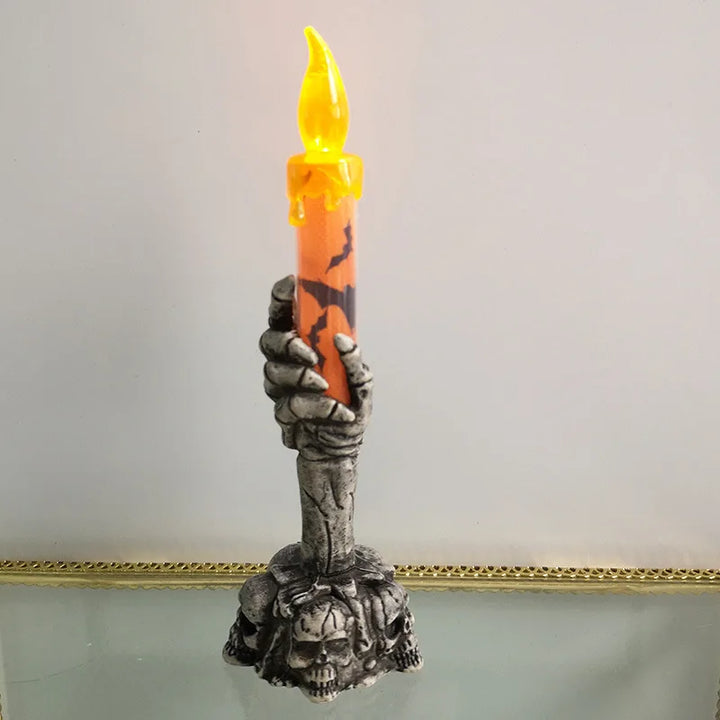 SpookyGlow | Bougies LED Halloween | Citrouille, squelette & fantôme | Décoration de fête & d'intérieur