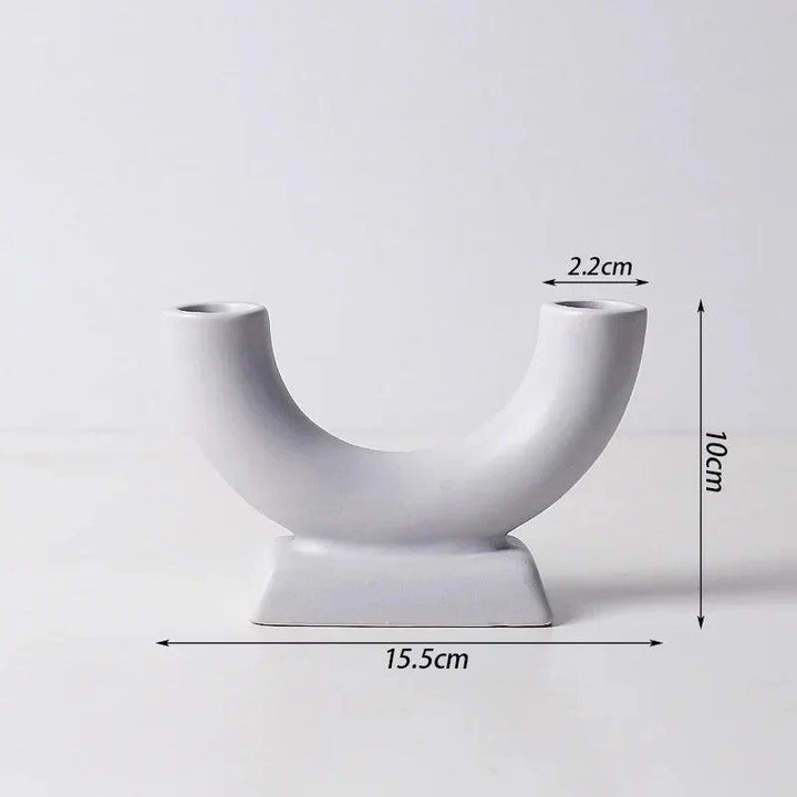 Bougeoir Moderne | Design Scandi | Fer & Verre | Polyvalent comme Vase