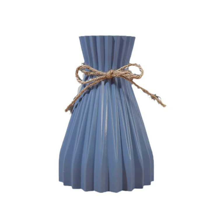 Vase à fleurs en plastique moderne | Design taille créatif | Léger & décoratif | 12×17,5×7 cm