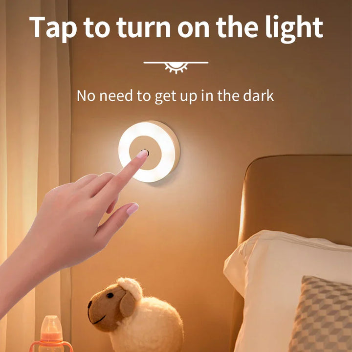 LumiTouch LED veilleuse | Magnétique & Rechargeable | Dimmable avec interrupteur tactile | 6 cm