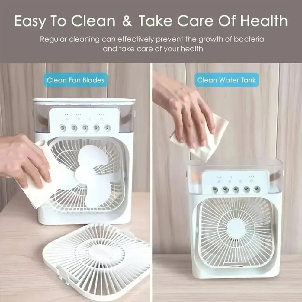 Refroidisseur d'air BrisaAir | Ventilateur à 3 vitesses & humidificateur d'air | Avec minuterie & lumière LED | Réservoir de 600ml