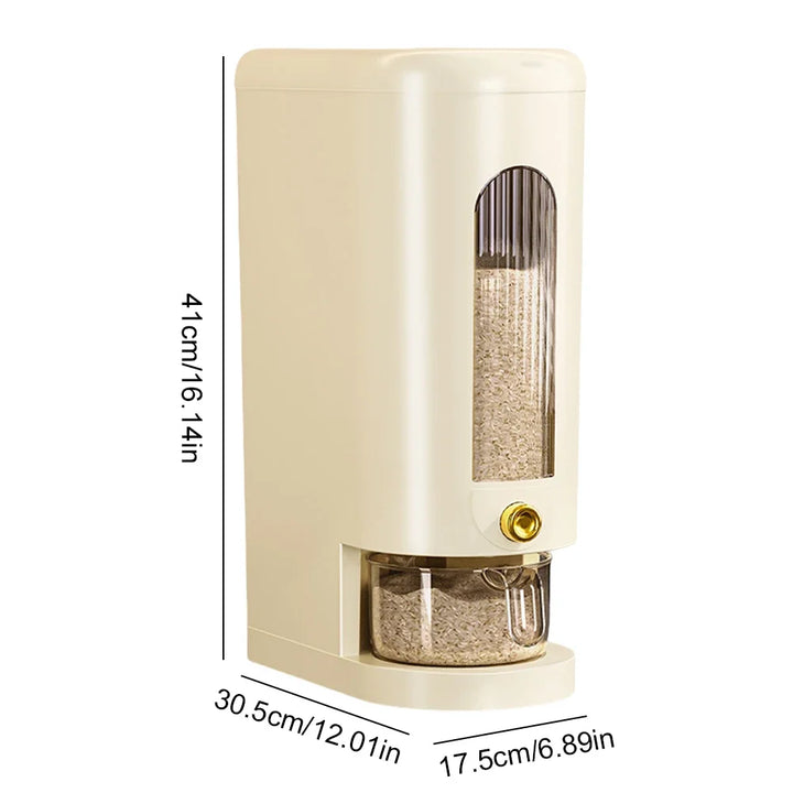 Distributeur de riz et de céréales GrainGuard | 5 kg / 10 kg | Automatique & Résistant aux insectes | Hermétique & Hygiénique