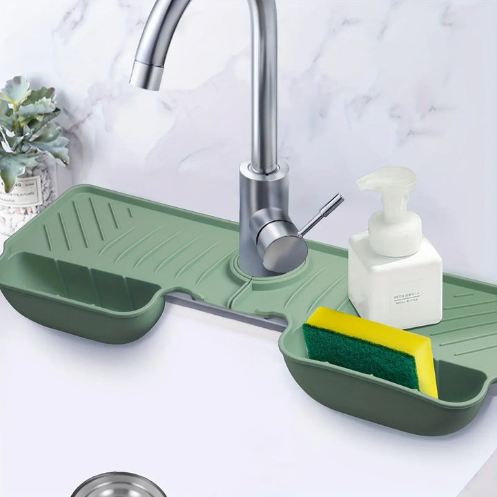 SilDry Tapis de lavage | Antidérapant & Résistant à la moisissure | Tapis de silicone résistant à la chaleur pour évier & robinet | Pliable & Lavable au lave-vaisselle