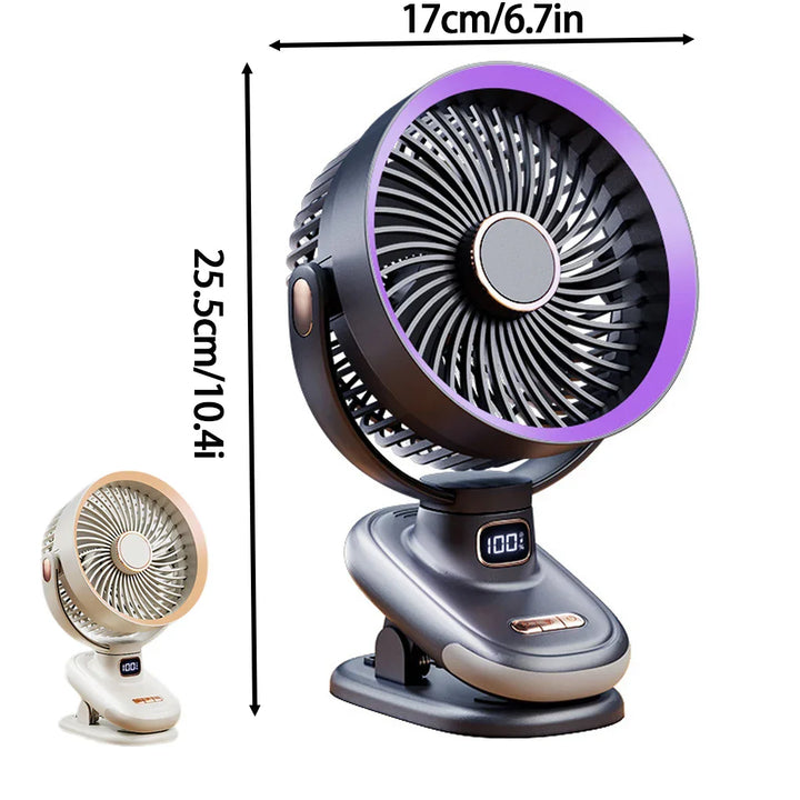 ClipVent Pro | Ventilateur à clip réglable | 5 vitesses | Affichage numérique & fonctionnement silencieux