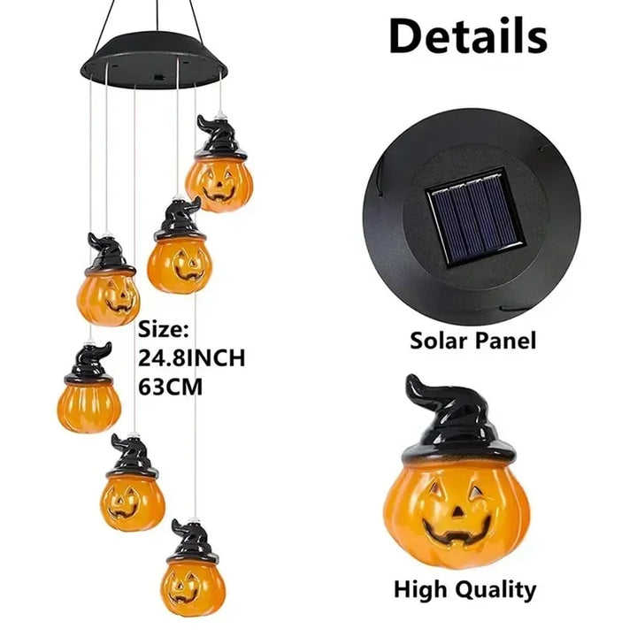 Solar-Windspiel LumiChime | LED à changement de couleur | Résistant aux intempéries & Autonome | Pour jardin, balcon & salon