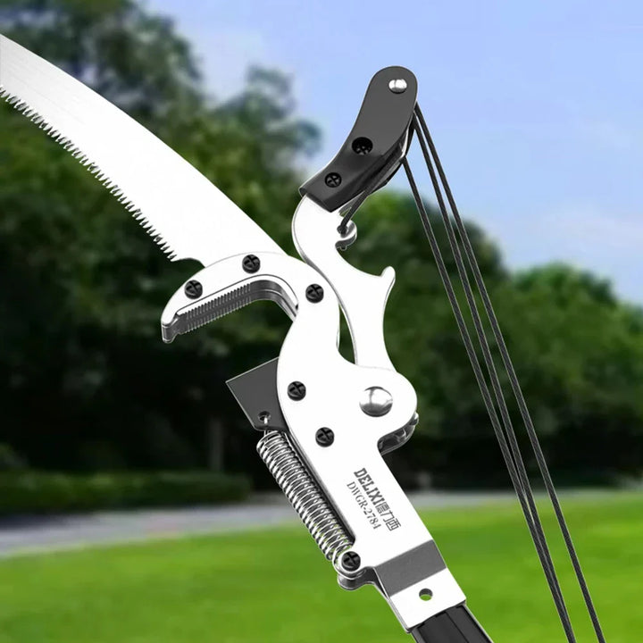 SkyCut Taille-haie télescopique | Sécateur sur perche avec treuil | Lame en acier SK5 | Pour arbres fruitiers et branches hautes