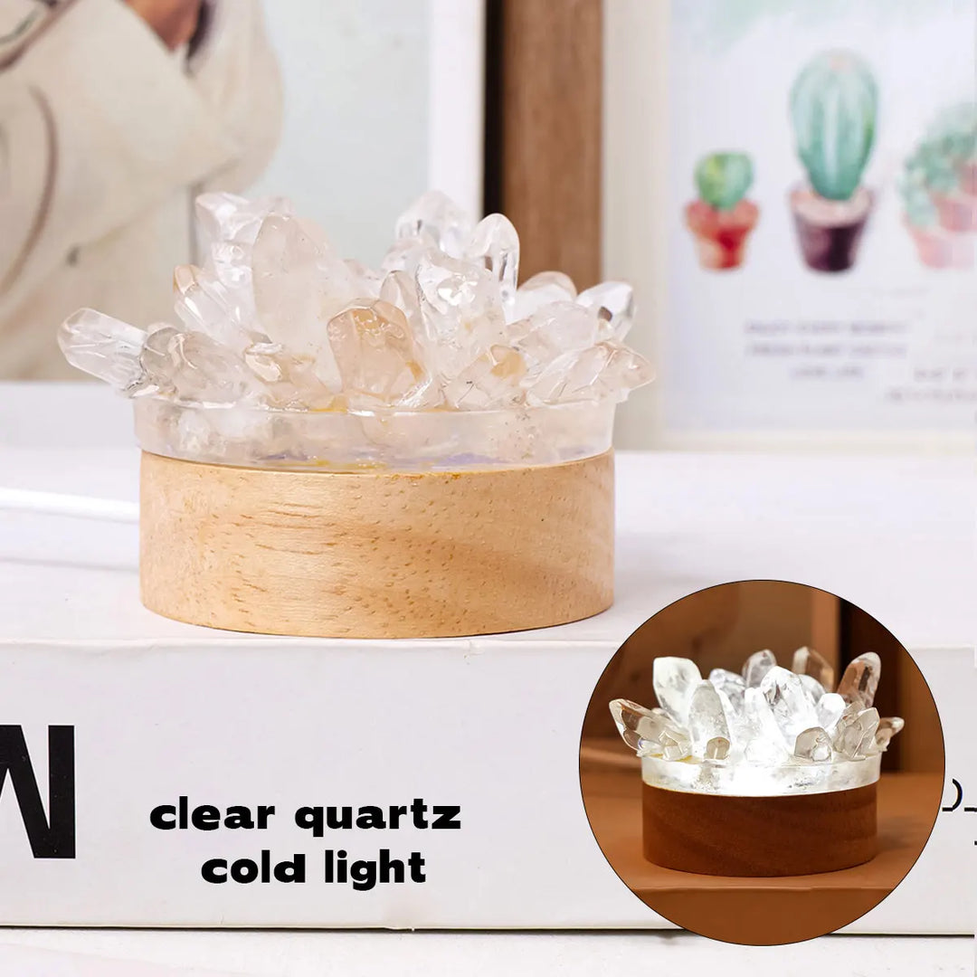 Lampe en cristal de pierre naturelle | Fait main | Décoration Feng Shui & Bien-être | 150–200 g