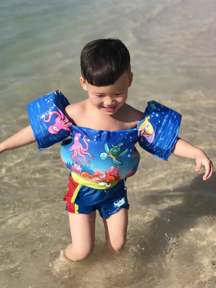 FLOTTY Kids Aide à la Natation | Gilet de Sauvetage avec Brassards | Boucle Double Réglable | Pour Enfants jusqu'à 25 kg