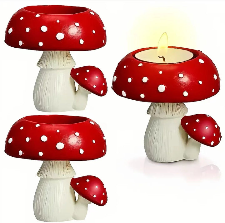 Mycora Porte-bougie Champignon | Décoration artisanale en résine | Porte-thé et accessoire de maison | Design inspiré de la nature
