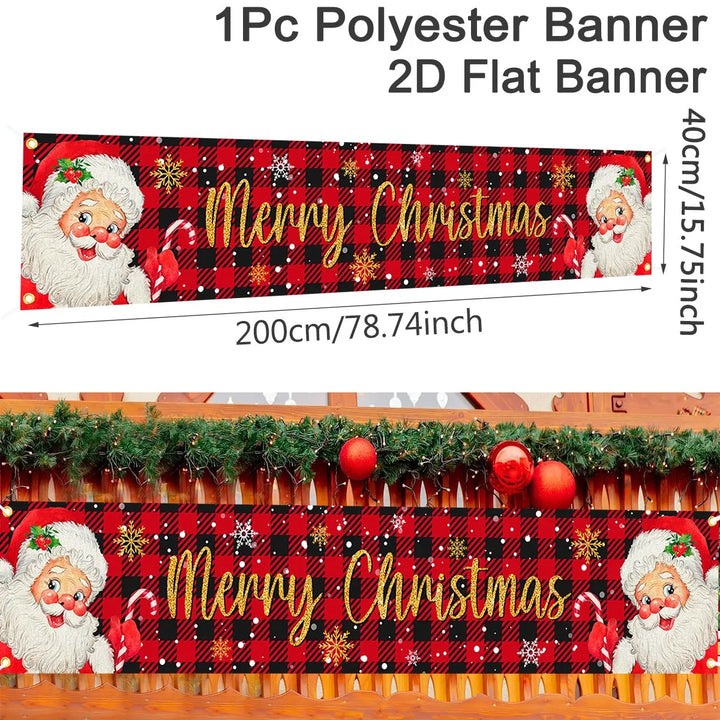 Bannière de Noël FestiJoy | Joyeux Noël & Bonne Année 2025/2026 | Décoration intérieure & extérieure | Résistante aux intempéries & Réutilisable