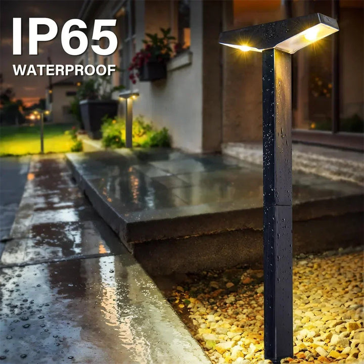 Lumora SolPath Lampes de Jardin | Alimentées par Solaire | Étanchéité IP65 | Hauteur Réglable | Blanc Chaud & Froid | Pour Allées, Terrasses & Jardins