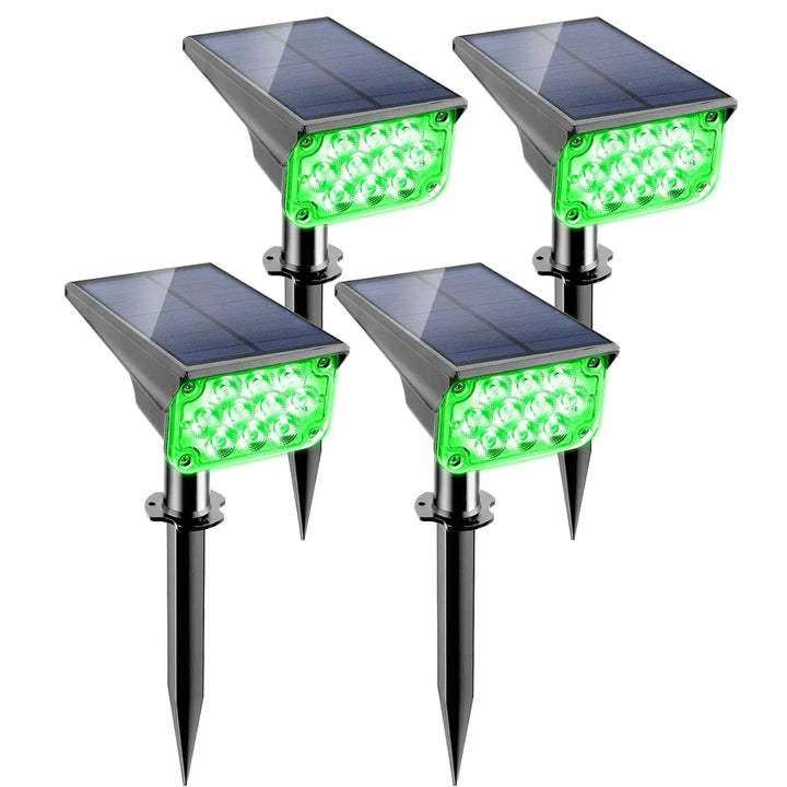 Ensemble de Projecteurs Solaires LumiRay 4 pièces | Étanche IP65 | Capteur de crépuscule automatique | Éclairage paysager LED