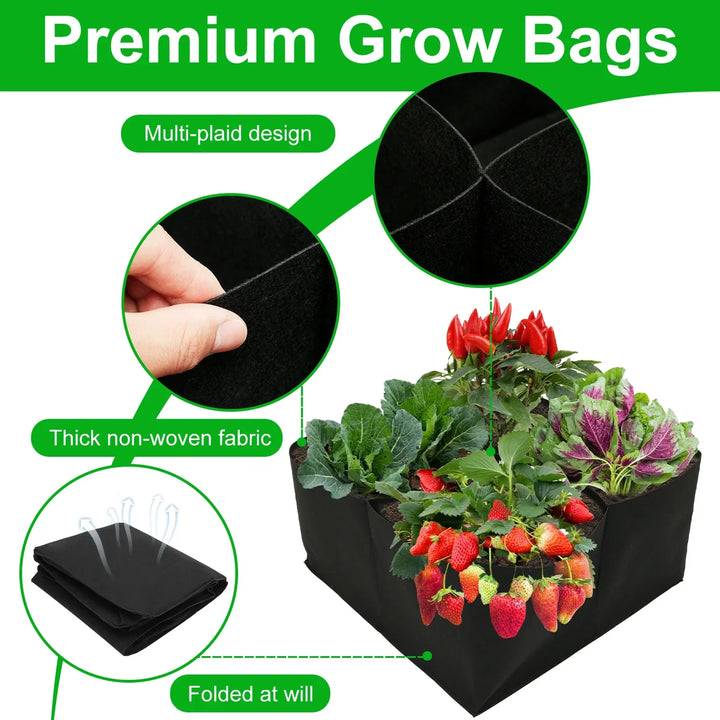Sac de plantation FlextoGrow | Jardin surélevé en feutre avec 4/8 compartiments | Portable & respirant | Pour légumes, herbes & fleurs