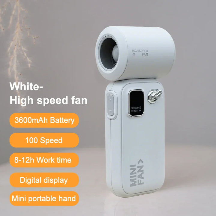 RetroBreeze C06 Mini-Ventilateur | 100 Vitesses | USB-C | Compact & Élégant