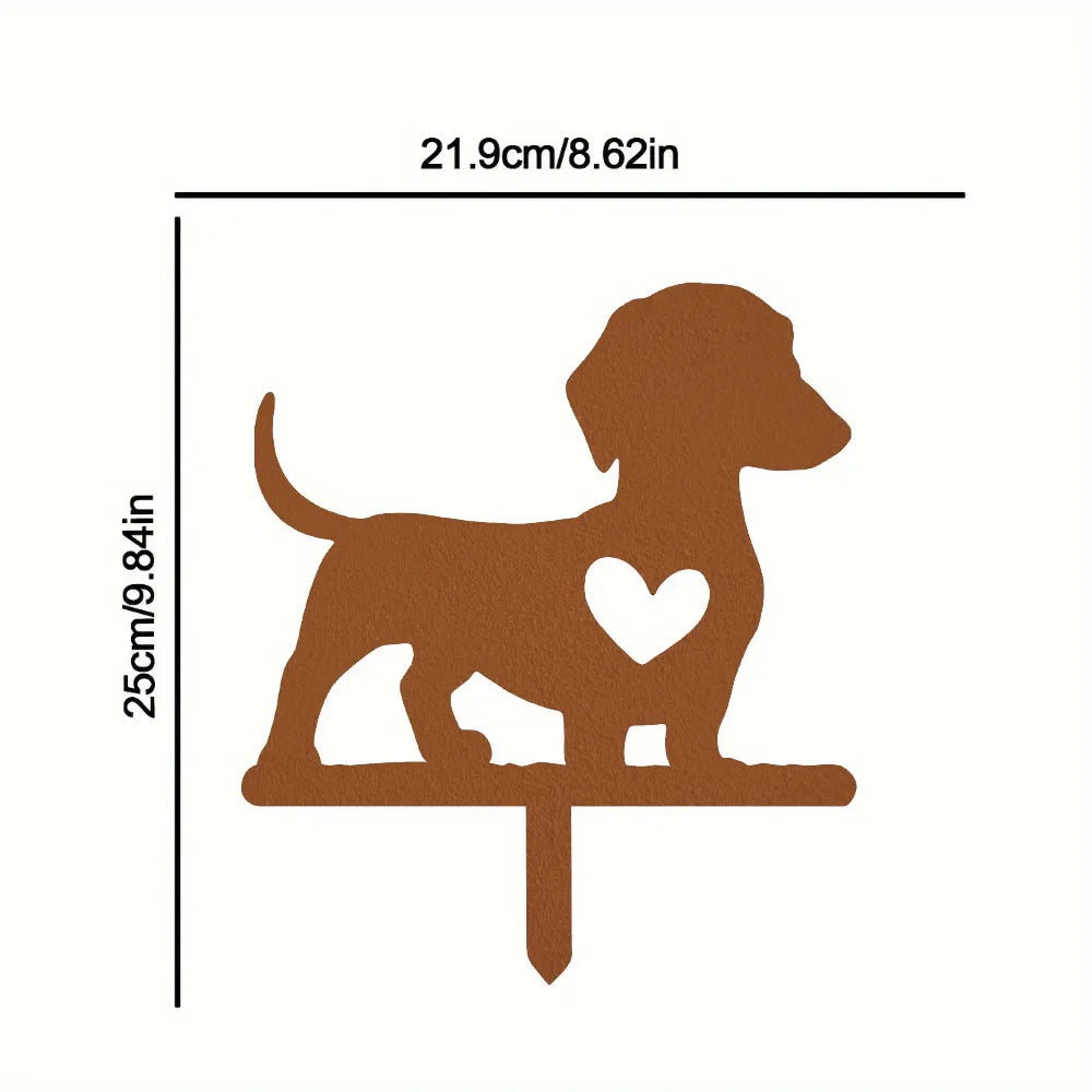 Jardinier TikiPaw | Chien en design Tiki | Figurine décorative en métal | Résistant aux intempéries & Fait main