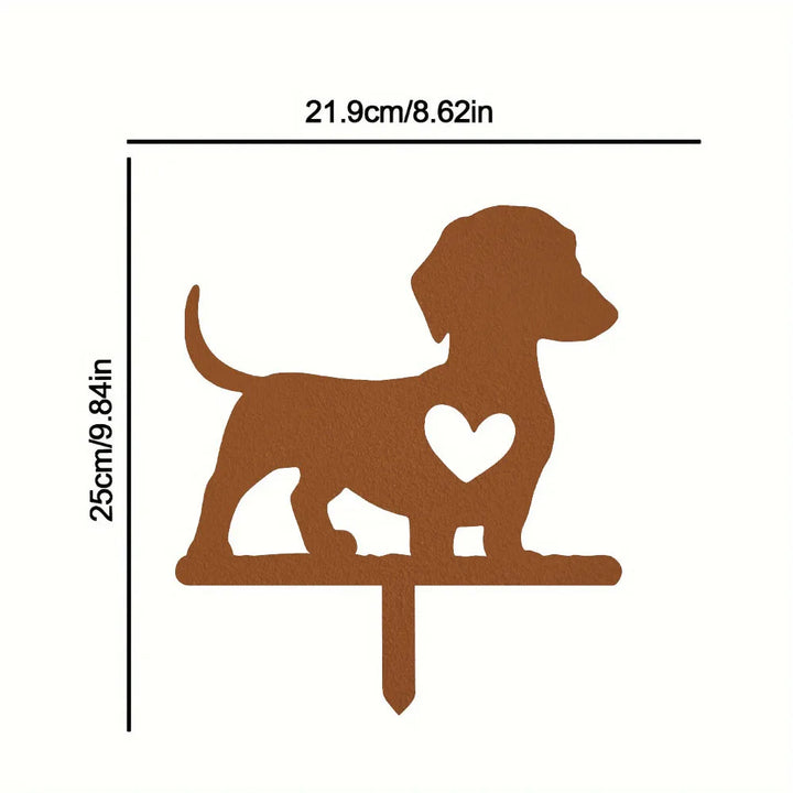 Jardinier TikiPaw | Chien en design Tiki | Figurine décorative en métal | Résistant aux intempéries & Fait main