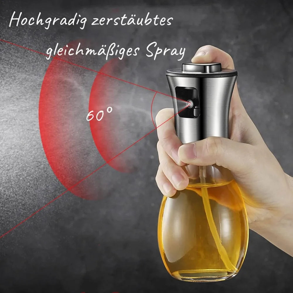 CulinaMist Pro  Pulvérisateur d'huile 200 ml | Brume fine & buse améliorée | Pour huile, vinaigre & jus de citron | Acier inoxydable & verre