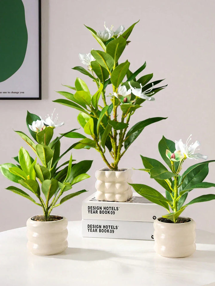 TropiLeaf Azalée Branche d'Azalée & Figuier artificiel | 21–40 cm | Feuilles & Fleurs Tropicales | Décoration pour Maison, Bureau & Jardin