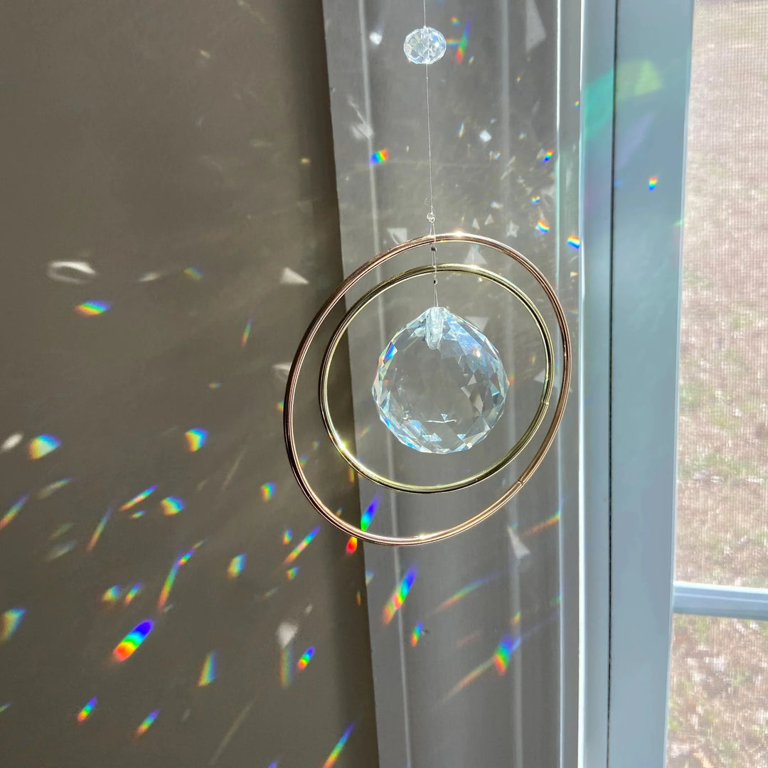 Attrape-soleil LumiAmor | Pendentif en cristal avec effet arc-en-ciel | Cadeau romantique avec message