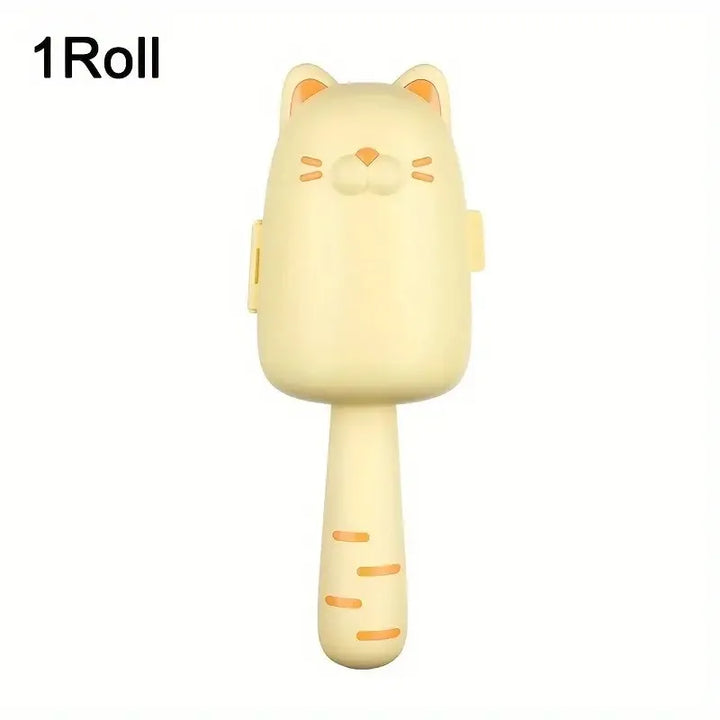 FellFixx Rouleau à peluches Chat | Éliminateur de poils d'animaux au design de chat | Portable & Réutilisable | Pour vêtements & meubles